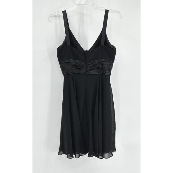 vintage 90s Y2K COCKTAIL DRESS beaded chiffon party evening lbd v neck black 8 - Picture 5 of 7